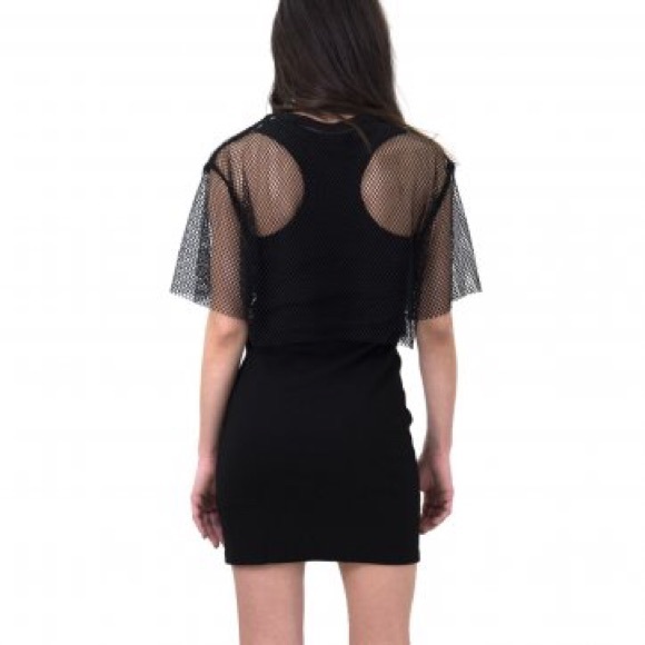 NWT Kendall + Kylie rib tank dress w/ fish net🖤 - Picture 2 of 8